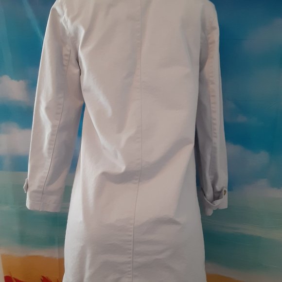 Pale Purple/Lavender Gap Trench Coat w/Hidden Button Up Closure Size XS - Picture 4 of 13